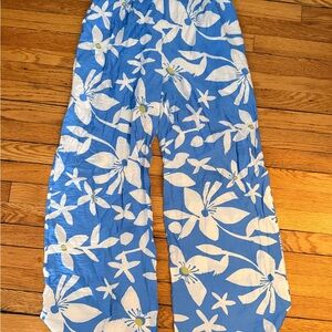 Mable Blue and White Floral Wide Leg Pants
